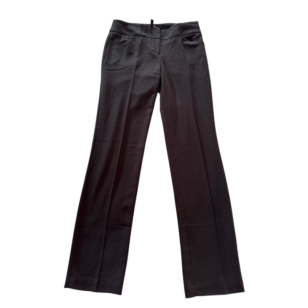 BCBGMAXAZRIA Monique Black Straight Leg Dress Pants Size 2 Career Stretch